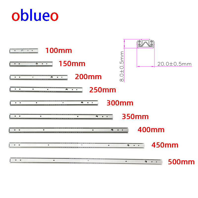 20mm wide slide rail (Basic-Two section)-CRS
