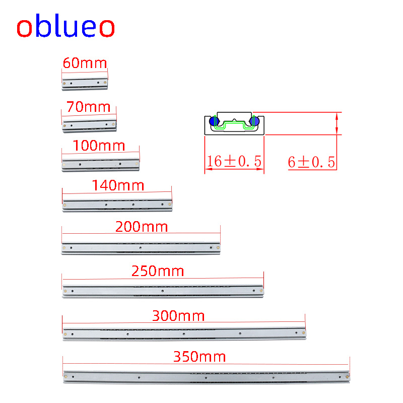 16mm width slide rail (Basic)-AL